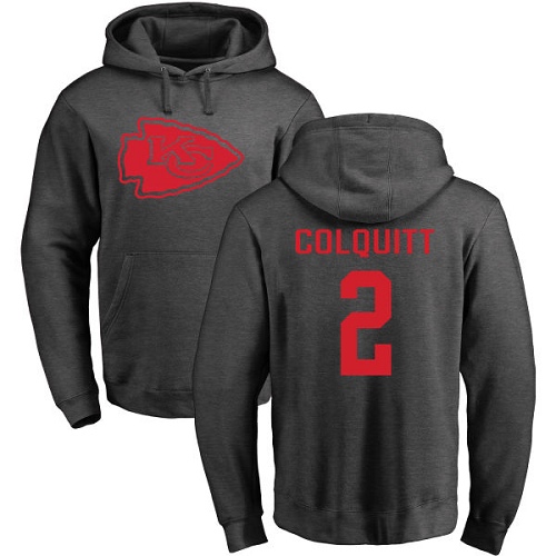 Men Kansas City Chiefs #2 Colquitt Dustin Ash One Color Pullover Hoodie->youth nfl jersey->Youth Jersey